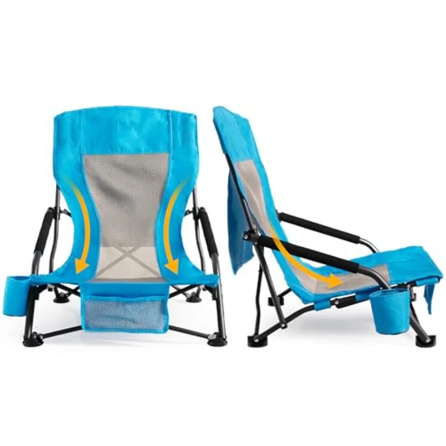 Portable Folding Beach Chair Set of 2 for Adults Blue Lightweight Low Back Sling Chair with Cup Holder and Storage Pocket 300lb
Portable Folding Beach Chair Set of 2 for Adults Blue Lightweight Low Back Sling Chair with Cup Holder and Storage Pocket 300lb