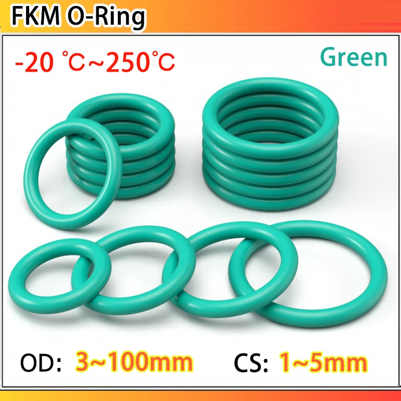 CS:1/1.2/1.5/1.9/2mm OD3~50mm Green FKM O-Ring Sealing Gasket Insulation High Temperature Resistance Fluorine Rubber Washer 10pc
CS:1/1.2/1.5/1.9/2mm OD3~50mm Green FKM O-Ring Sealing Gasket Insulation High Temperature Resistance Fluorine Rubber Washer 10pc
