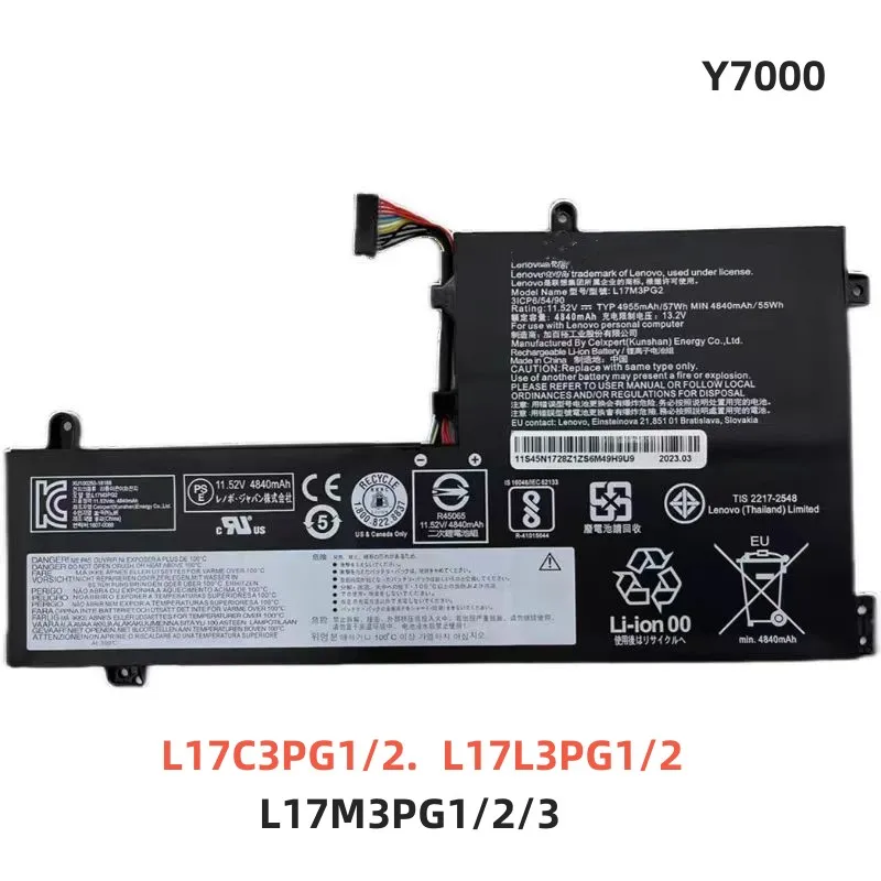 100%Original 4820mAh for Lenovo L17M3PG2 L17C3PG2 L17L3PG2 2018/2019 Y7000 Legion Y530 Y730 Y740 Laptop Battery
100%Original 4820mAh for Lenovo L17M3PG2 L17C3PG2 L17L3PG2 2018/2019 Y7000 Legion Y530 Y730 Y740 Laptop Battery