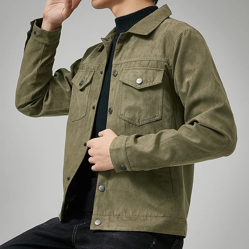 British Style Jacket Spring and Autumn Men's Casual Jacket Suede Trendy Button Up Jacket Casual Personality Men's New Clothing
British Style Jacket Spring and Autumn Men's Casual Jacket Suede Trendy Button Up Jacket Casual Personality Men's New Clothing