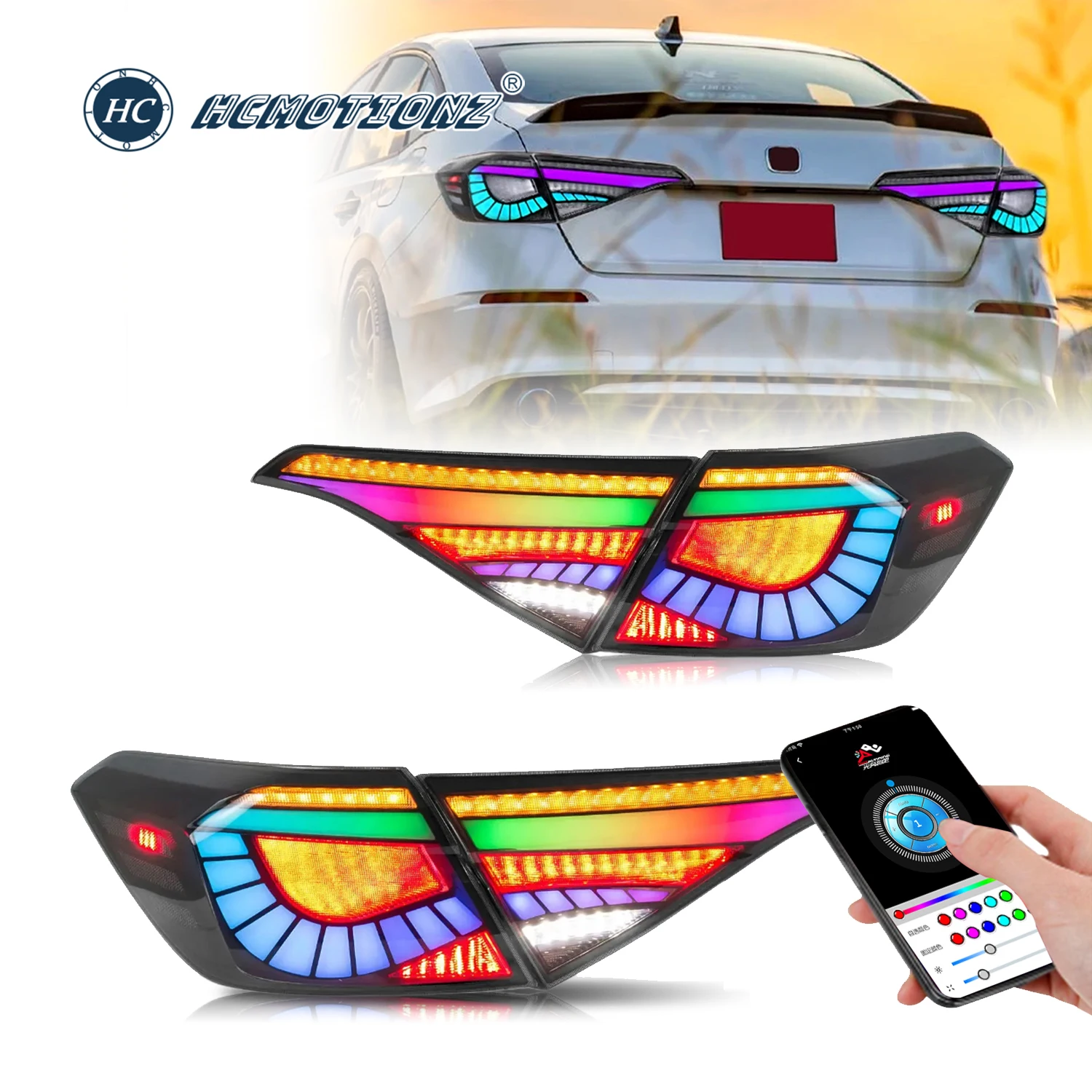 HCMOTIONZ Tail Lights RGB for Honda Civic 2022-2026 11th Gen Sedan Rear Lamps Assembly DRL Start up Animation
HCMOTIONZ Tail Lights RGB for Honda Civic 2022-2026 11th Gen Sedan Rear Lamps Assembly DRL Start up Animation