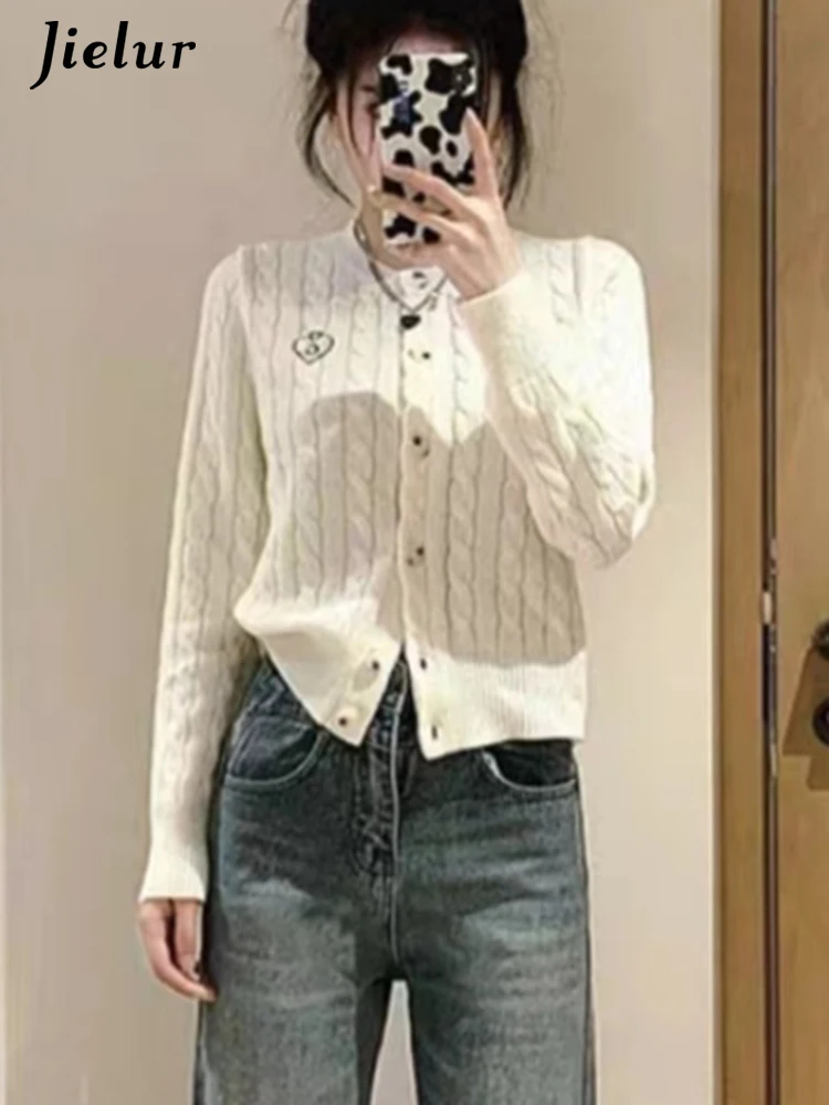 Jielur Loose Classic O-neck Casual Knitting Women Cardigan Korean Chic Single Breasted Pure Color Simple Fashion Female Cardigan
Jielur Loose Classic O-neck Casual Knitting Women Cardigan Korean Chic Single Breasted Pure Color Simple Fashion Female Cardigan