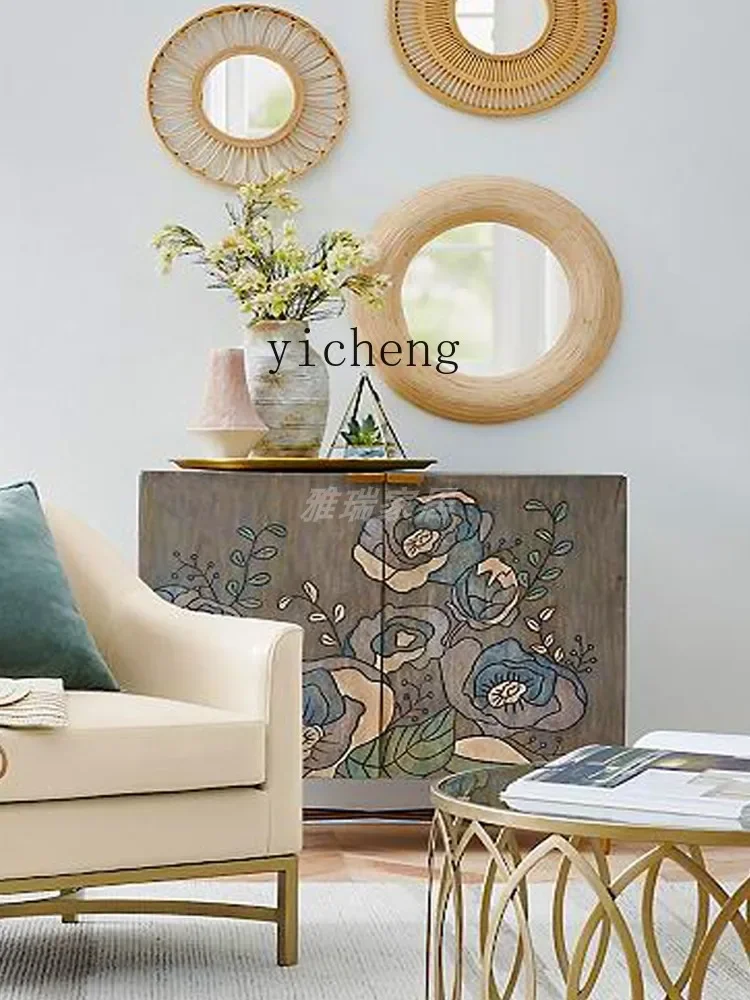 GZ modern simple solid wood porch cabinet household bedroom locker retro painted art foyer cabinet
GZ modern simple solid wood porch cabinet household bedroom locker retro painted art foyer cabinet