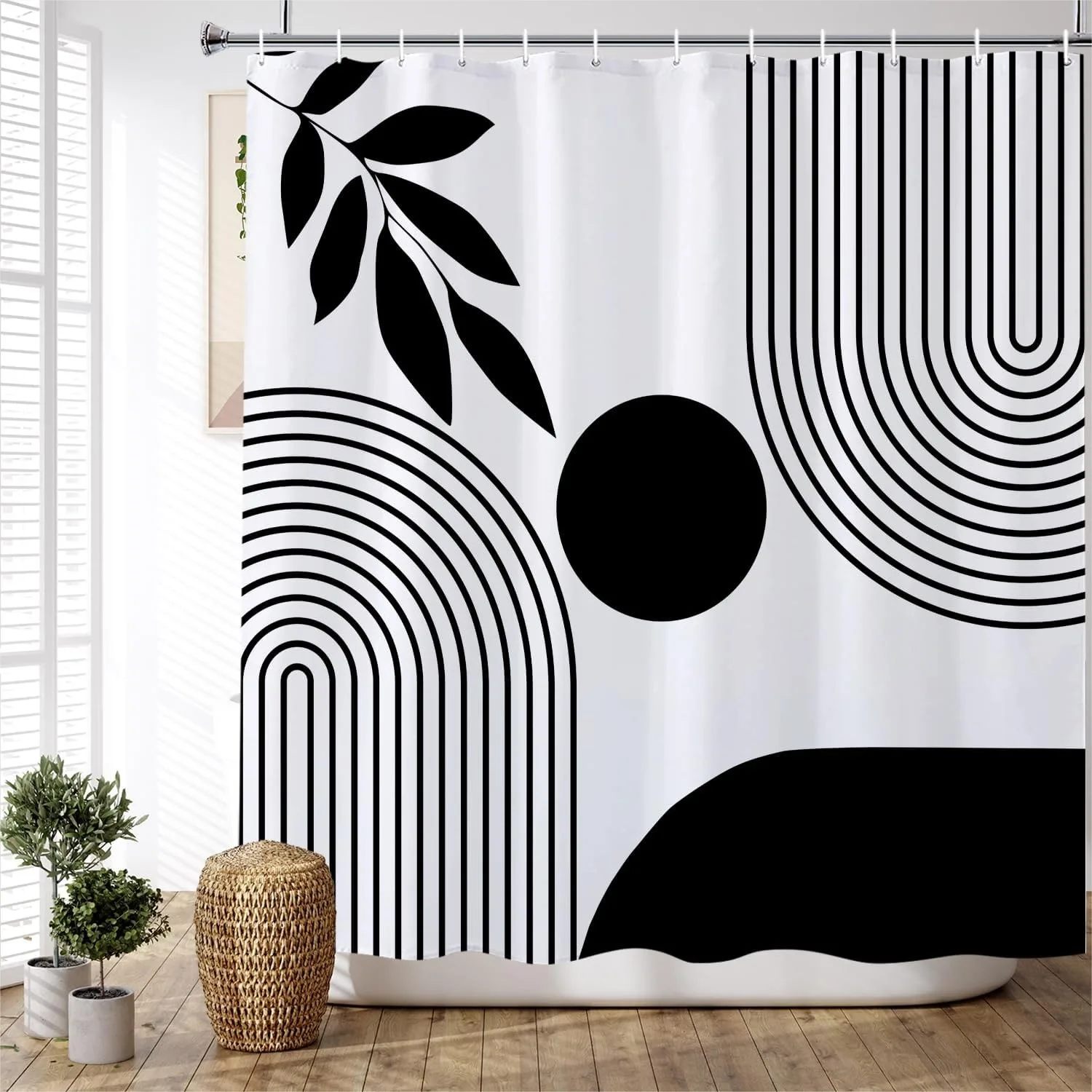 Boho Shower Curtain Mid Century Modern Black and White Geometric Minimalist Abstract Waterproof Fabric Bathroom Set 72x72 Inch
Boho Shower Curtain Mid Century Modern Black and White Geometric Minimalist Abstract Waterproof Fabric Bathroom Set 72x72 Inch