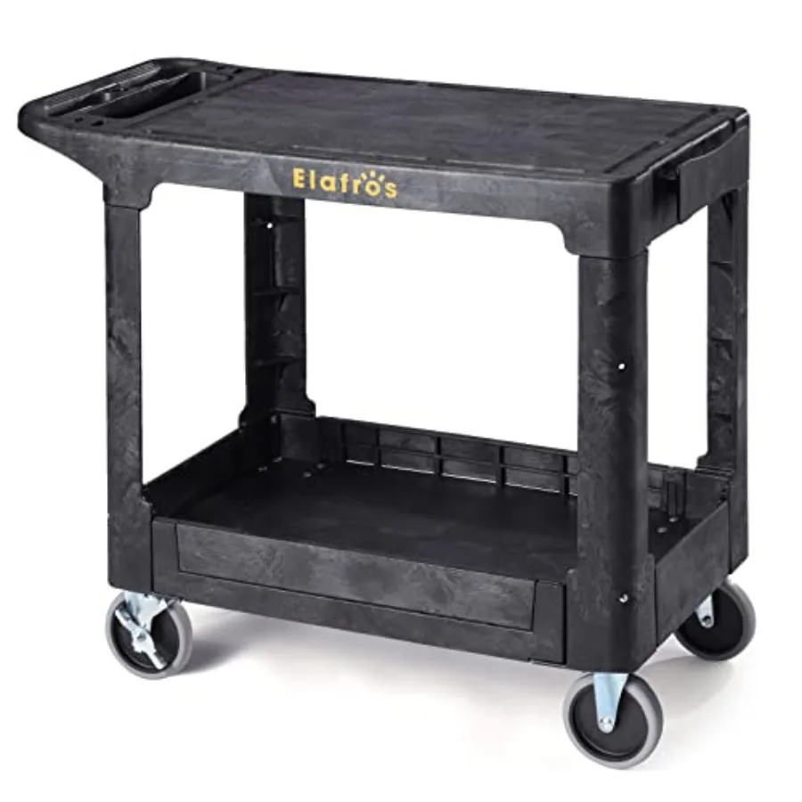 Heavy Duty Plastic Utility Cart for industrial use, black, 37 x 18.8 in flat top with swivel wheels and 550 lbs capacity
Heavy Duty Plastic Utility Cart for industrial use, black, 37 x 18.8 in flat top with swivel wheels and 550 lbs capacity