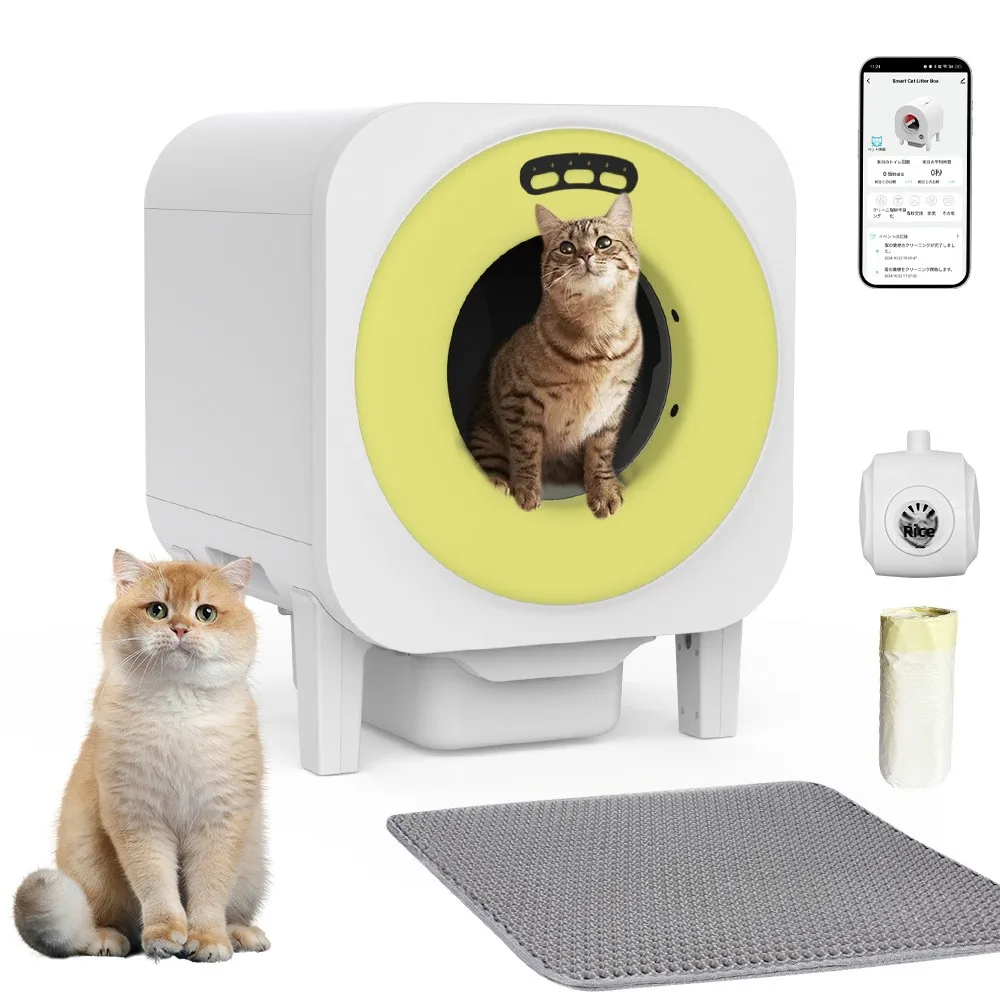 New smart pet cat litter box, exhaust air deodorization cat toilet, large capacity WIFI remote APP control self-cleaning
New smart pet cat litter box, exhaust air deodorization cat toilet, large capacity WIFI remote APP control self-cleaning