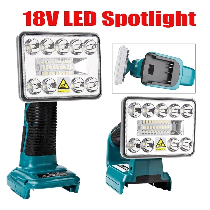 New 18V LED Flashlight Outdoors Spotlight Light for Makita BL1430 BL1830 Lithium Battery USB Outdoor Lighting without Battery
New 18V LED Flashlight Outdoors Spotlight Light for Makita BL1430 BL1830 Lithium Battery USB Outdoor Lighting without Battery