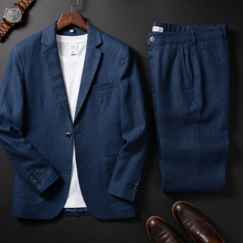 Casual Linen Cotton Men's Suit Jacket Thin Style Loose Fit Spring Summer Autumn Soft Fabric Long Sleeve Single Button Closure
Casual Linen Cotton Men's Suit Jacket Thin Style Loose Fit Spring Summer Autumn Soft Fabric Long Sleeve Single Button Closure