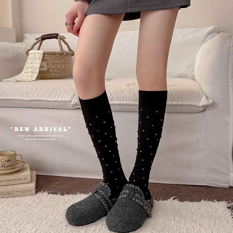 Women's Long Stockings with Polka Dots, Summer and Spring Style, Academic Style Knee-length Cotton Stockings
Women's Long Stockings with Polka Dots, Summer and Spring Style, Academic Style Knee-length Cotton Stockings
