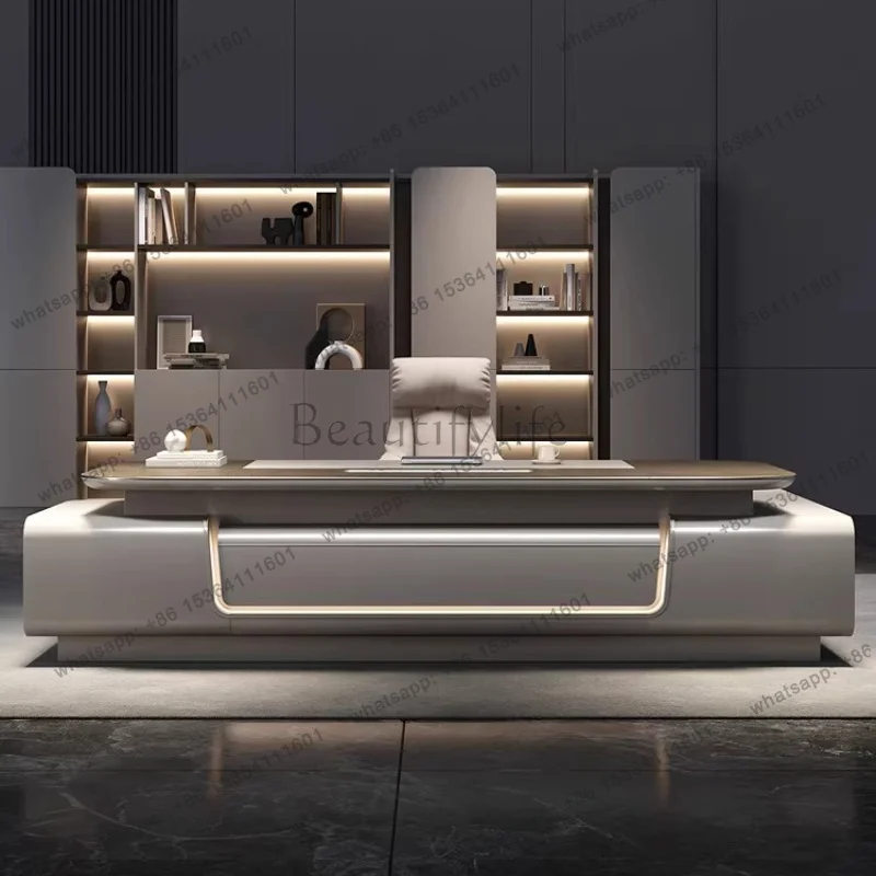LX Light luxury boss Advanced minimalist CEO and Chairman's office table furniture Computer Room desks
LX Light luxury boss Advanced minimalist CEO and Chairman's office table furniture Computer Room desks