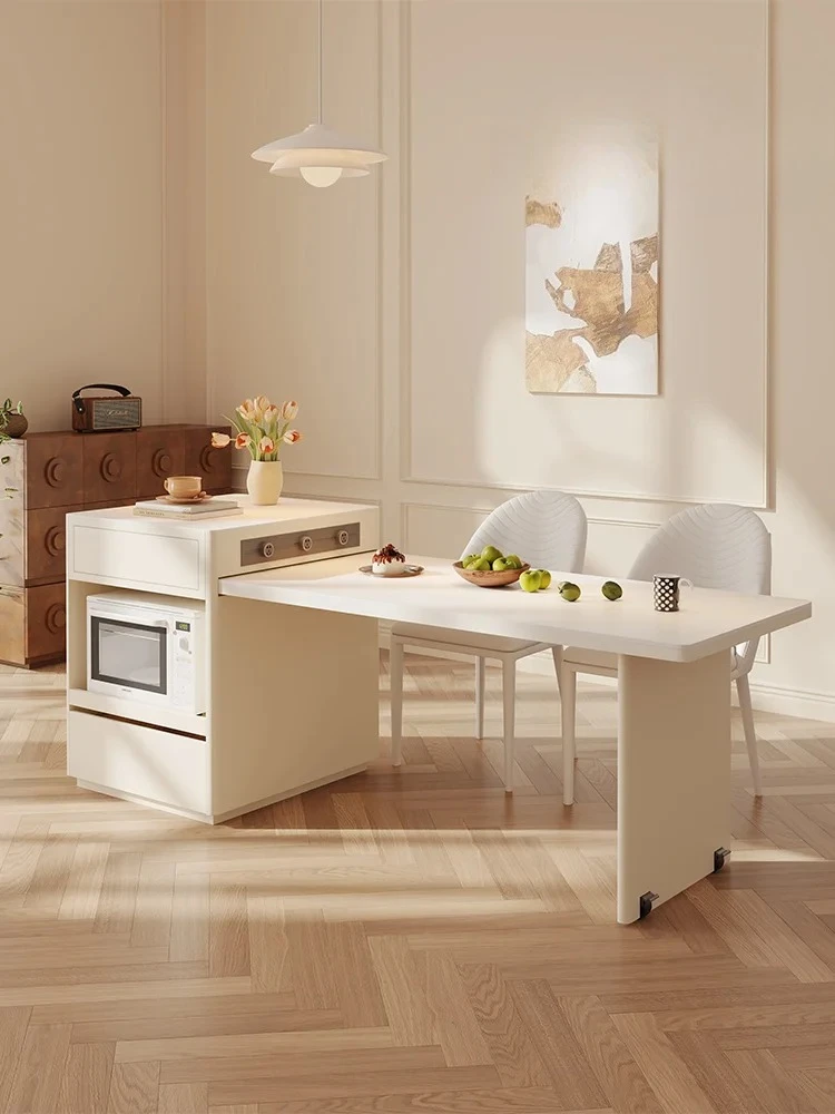Cream wind retractable island table integrated small household rock slab dining table multi-functional island table
Cream wind retractable island table integrated small household rock slab dining table multi-functional island table