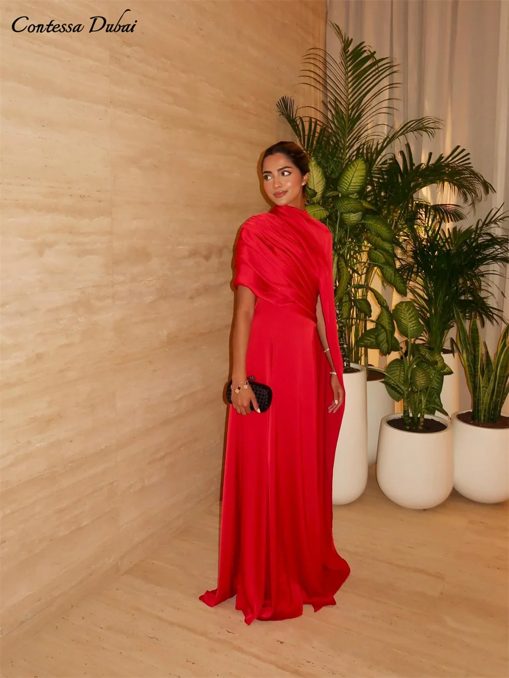 Contessa Dubai Custom True Red Column Prom Dress With cloak Sleeveless vestidos de gala Floor-Length Prom party dress 2025
Contessa Dubai Custom True Red Column Prom Dress With cloak Sleeveless vestidos de gala Floor-Length Prom party dress 2025