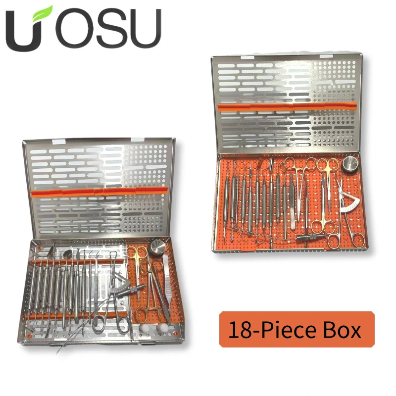 Dental Implant 18-piece Set Surgical Kit Surgical Tools Stainless Steel Disinfection Box Dental Instruments
Dental Implant 18-piece Set Surgical Kit Surgical Tools Stainless Steel Disinfection Box Dental Instruments