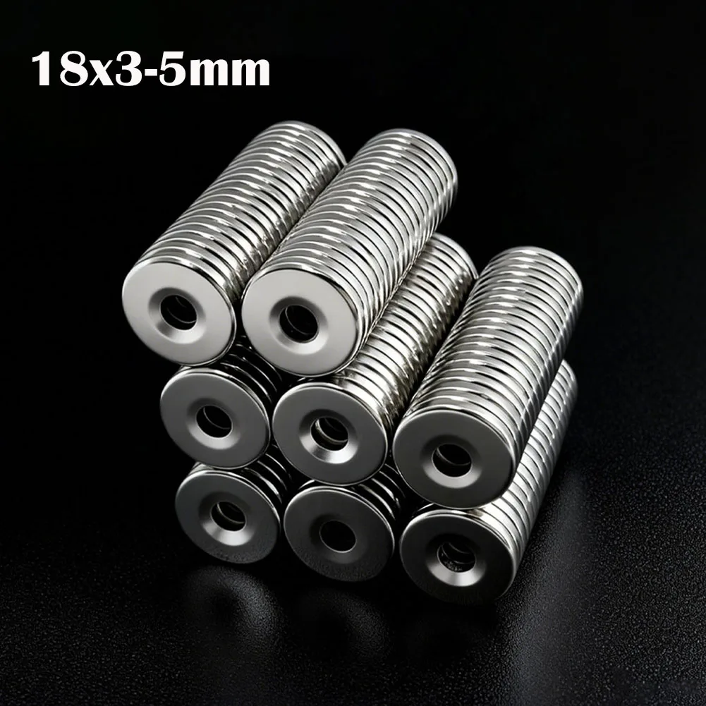 Powerful Neodymium Magnet 18x3-5mm Round Super Strong Magnets with Hole NdfeB Permanent Magnetic Imanes DIY Refrigerator Magnet
Powerful Neodymium Magnet 18x3-5mm Round Super Strong Magnets with Hole NdfeB Permanent Magnetic Imanes DIY Refrigerator Magnet