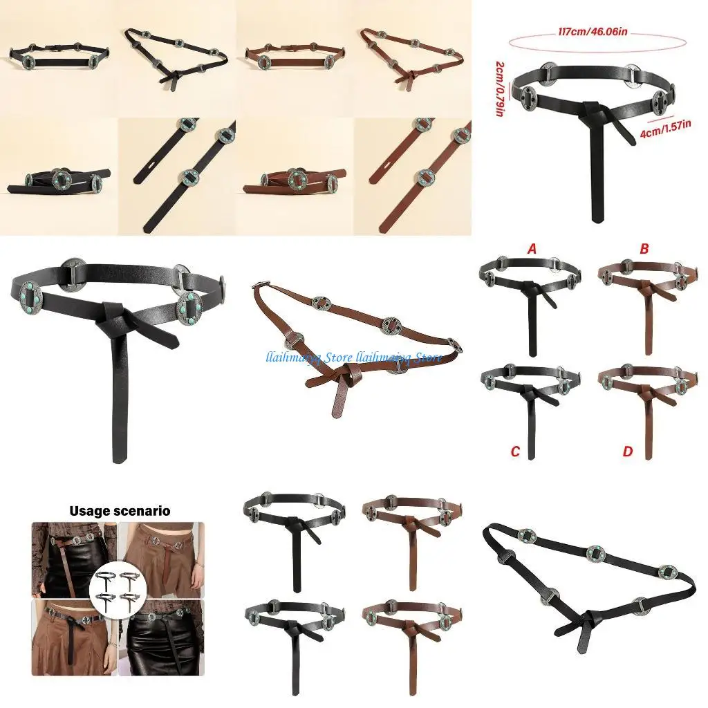 573B Women Trendy Ethnic Vintage Carved Metal Decors Belt PU Leather Adjustable Waistband Waist Belt for Jeans or Dresses
573B Women Trendy Ethnic Vintage Carved Metal Decors Belt PU Leather Adjustable Waistband Waist Belt for Jeans or Dresses