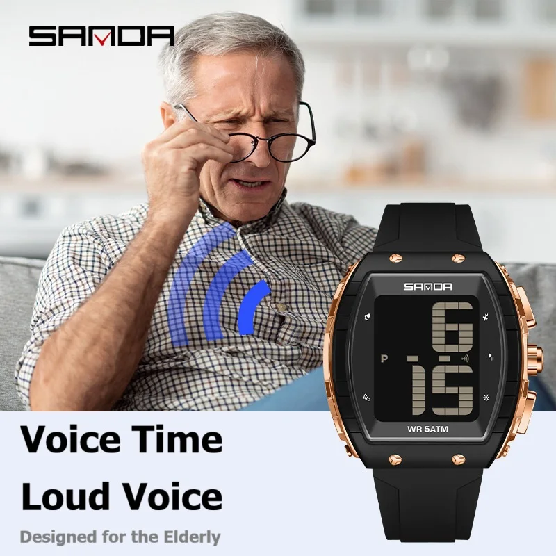 Waterproof Multi-Function Electronic Watch with Voice Announcement Large Screen for Elderly Loud Talking Watch for Grandparents
Waterproof Multi-Function Electronic Watch with Voice Announcement Large Screen for Elderly Loud Talking Watch for Grandparents