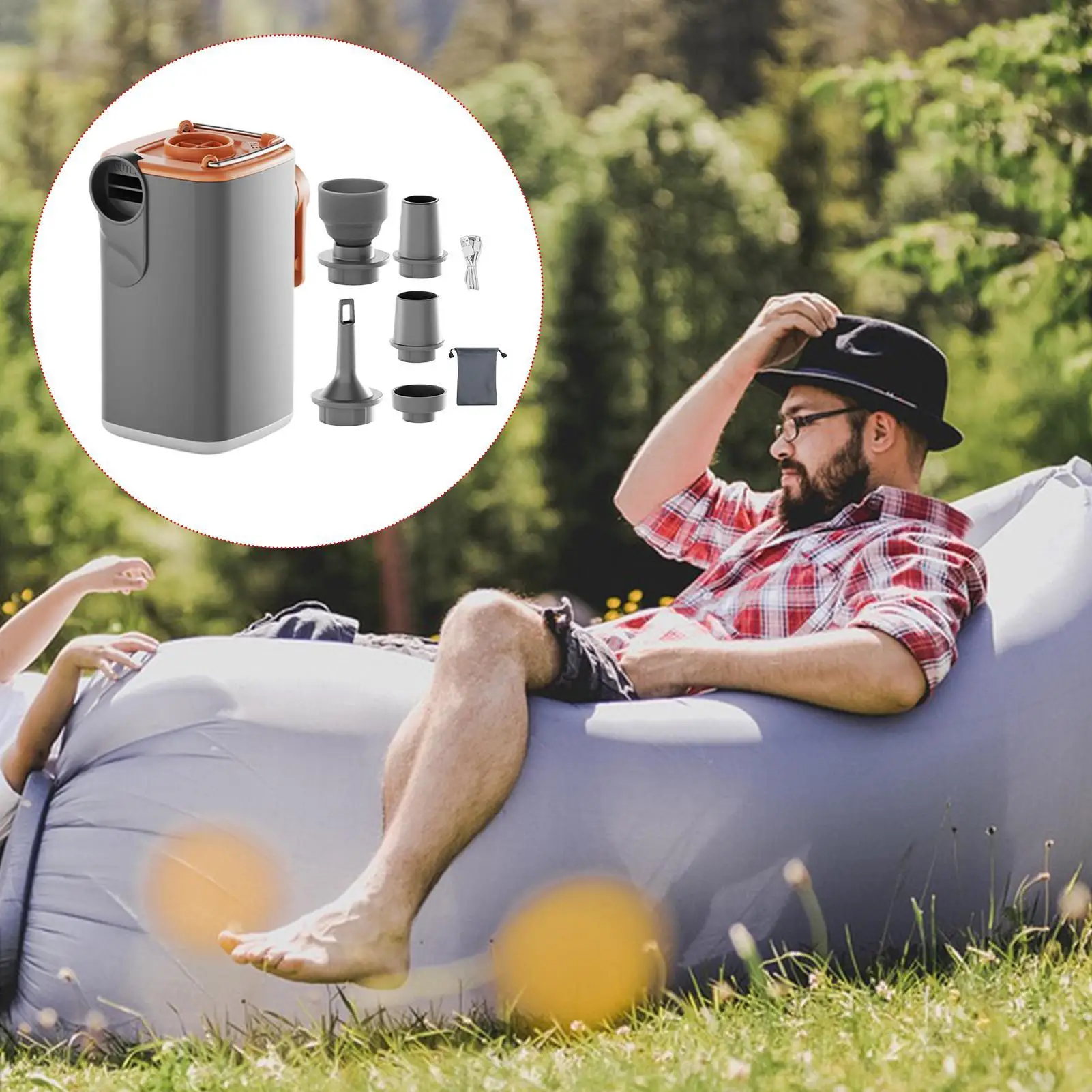 Travel Air Pump Rechargeable Inflator With Camping Light And 5 Nozzles Rechargeable Mini Air Pump For Inflatables Floats
Travel Air Pump Rechargeable Inflator With Camping Light And 5 Nozzles Rechargeable Mini Air Pump For Inflatables Floats
