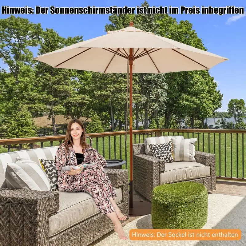 9.5 Feet Pulley Lift Round Patio Umbrella with Fiberglass Ribs-Beige
9.5 Feet Pulley Lift Round Patio Umbrella with Fiberglass Ribs-Beige