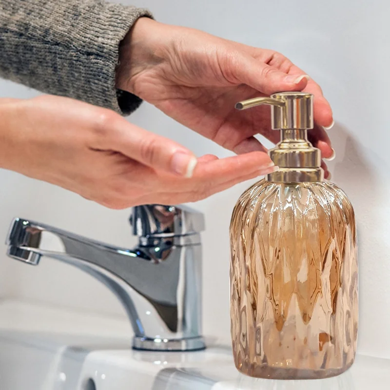 Amber Glass Liquid Soap Dispenser Pump Bottle for Bathroom or Kitchen Sink – Holds Soap, Lotion, Sanitizer
Amber Glass Liquid Soap Dispenser Pump Bottle for Bathroom or Kitchen Sink – Holds Soap, Lotion, Sanitizer