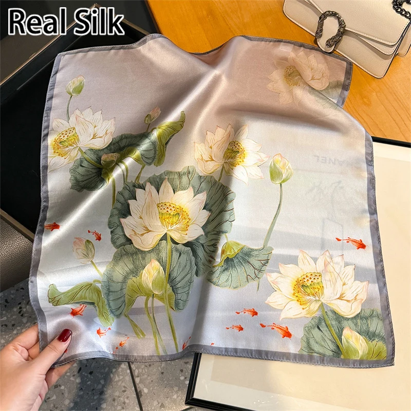 100% шелковый шарф с цветочным узором лотоса, квадратные шарфы для женщин, платок из шелковой шелковицы, бандана, модная роскошная повязка на голову, хиджаб
100% шелковый шарф с цветочным узором лотоса, квадратные шарфы для женщин, платок из шелковой шелковицы, бандана, модная роскошная повязка на голову, хиджаб