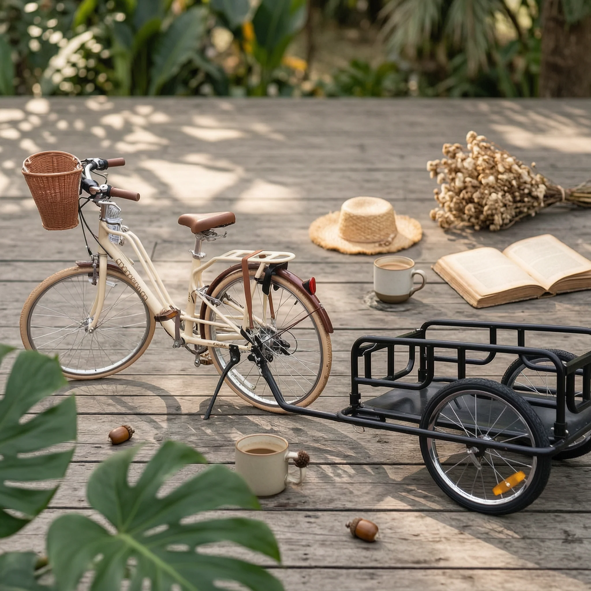 Foldable Cycle Trailer Collapsible Bike Cargo Trailer Utility Cart with Hitch Two-wheelWheel Sturdy for Camping, Gardening
Foldable Cycle Trailer Collapsible Bike Cargo Trailer Utility Cart with Hitch Two-wheelWheel Sturdy for Camping, Gardening