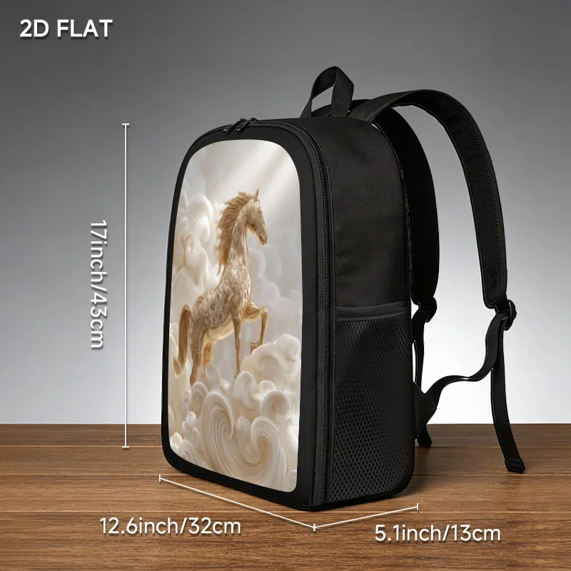 1, black casual backpack with gold horse print, light and durable polyester travel backpack, suitable for university
1, black casual backpack with gold horse print, light and durable polyester travel backpack, suitable for university