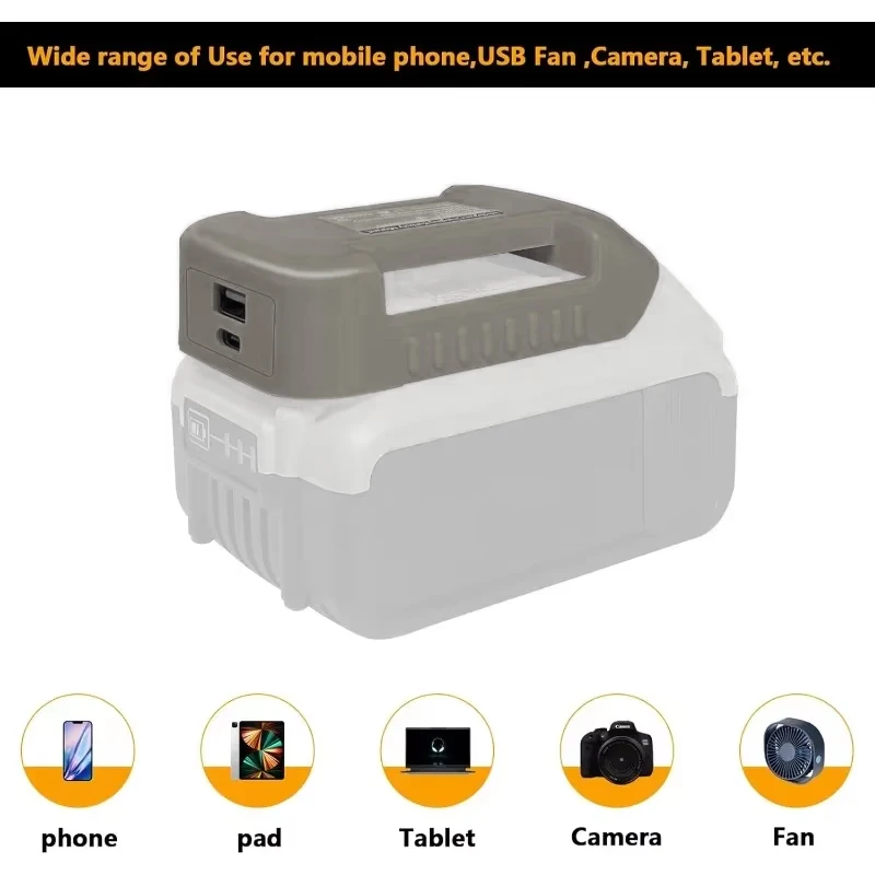 USB Charger Adapter for Dewalt 18V 20V Lithitum Battery Storage Rack Holder Case Portable Type-C Port Fast Charging DCB203
USB Charger Adapter for Dewalt 18V 20V Lithitum Battery Storage Rack Holder Case Portable Type-C Port Fast Charging DCB203