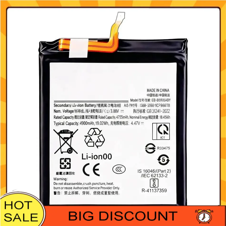 Mobile Phone Battery For Samsung Galaxy S24 Plus 5G S926 EB-BS926ABY High-Capacity 4900Mah
Mobile Phone Battery For Samsung Galaxy S24 Plus 5G S926 EB-BS926ABY High-Capacity 4900Mah