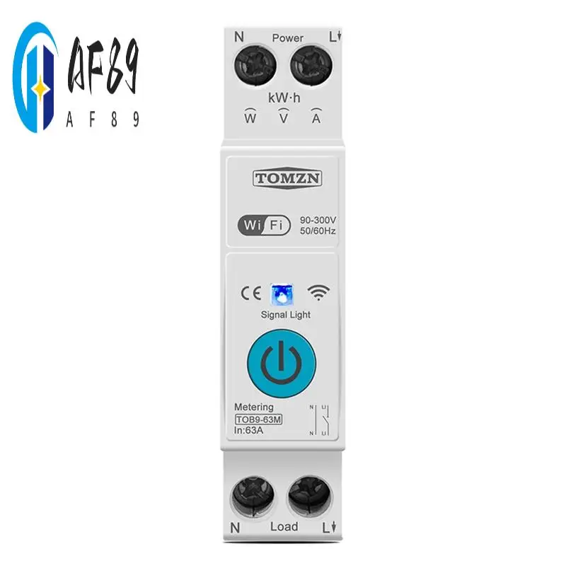 AF89-TOMZN 63A 1P+N WIFI Smart Switch Energy Meter Timer Relay MCB TUYA Smartlife Voltage Current Protection,TOB9-63M Metering W
AF89-TOMZN 63A 1P+N WIFI Smart Switch Energy Meter Timer Relay MCB TUYA Smartlife Voltage Current Protection,TOB9-63M Metering W
