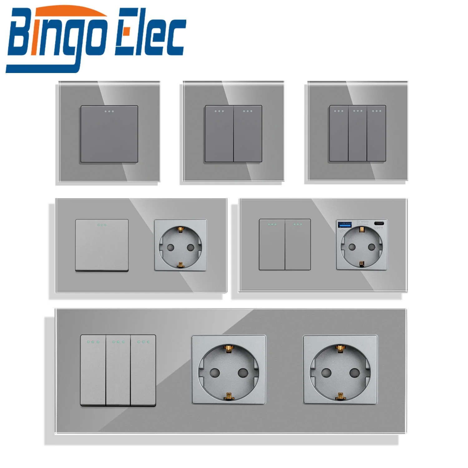 Bingoelec 1/2/3Gang 1Way Mechanical Wall Light Button Switch Crystal Glass Panel Power Switch On Off UE Smart Home 250V 16A
Bingoelec 1/2/3Gang 1Way Mechanical Wall Light Button Switch Crystal Glass Panel Power Switch On Off UE Smart Home 250V 16A
