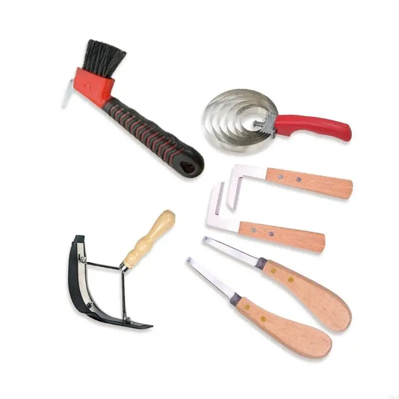 Equine Hoof Care Set Stainless Steel Hoof Trimming Tool Ergonomic Wooden Handle for Cattle Horses Animal Maintenance Y5GB
Equine Hoof Care Set Stainless Steel Hoof Trimming Tool Ergonomic Wooden Handle for Cattle Horses Animal Maintenance Y5GB