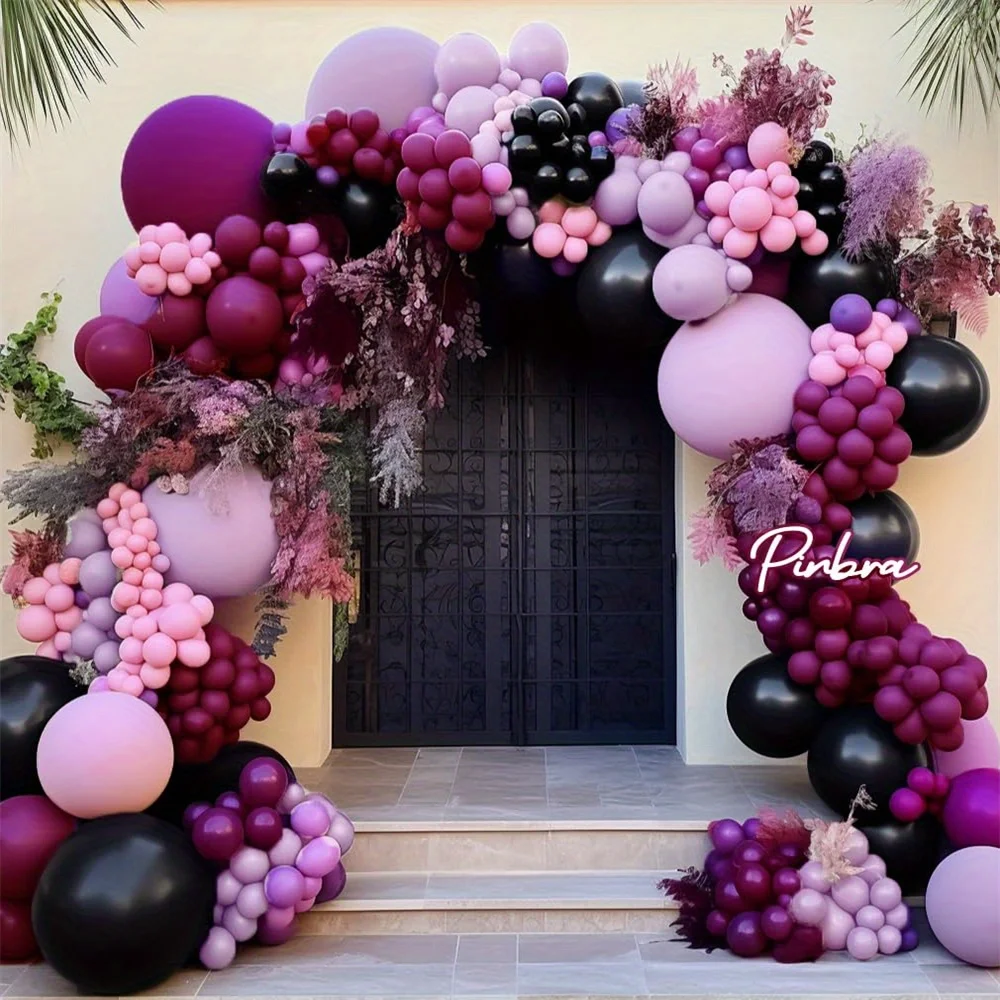 124pcs Black Pink Purple balloon Taro Taro Flower ring set,suitable for dark style theme events, birthday parties, anniversaries
124pcs Black Pink Purple balloon Taro Taro Flower ring set,suitable for dark style theme events, birthday parties, anniversaries
