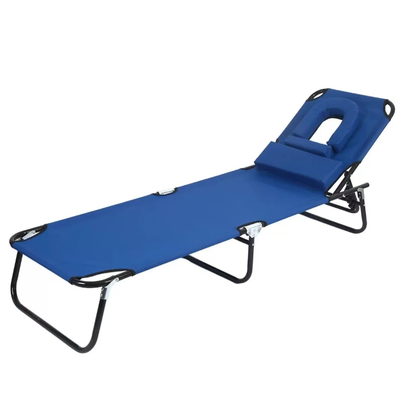 Folding beach chair with hole three fold lunch break bed camping sun back chair oxford cloth
Folding beach chair with hole three fold lunch break bed camping sun back chair oxford cloth