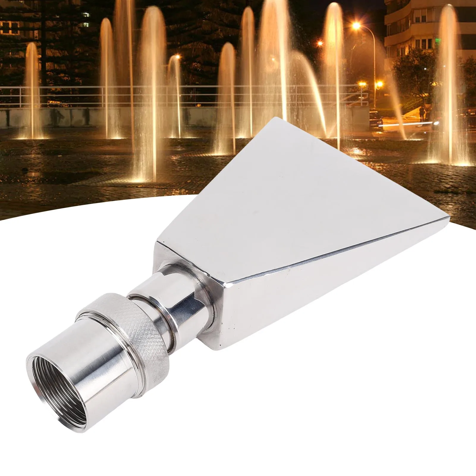 Fan Shaped Fountain Nozzle 3/4in and 1in Universal Thread Stainless Steel Fountain Pond Water Nozzle Spray Tool for Garden
Fan Shaped Fountain Nozzle 3/4in and 1in Universal Thread Stainless Steel Fountain Pond Water Nozzle Spray Tool for Garden