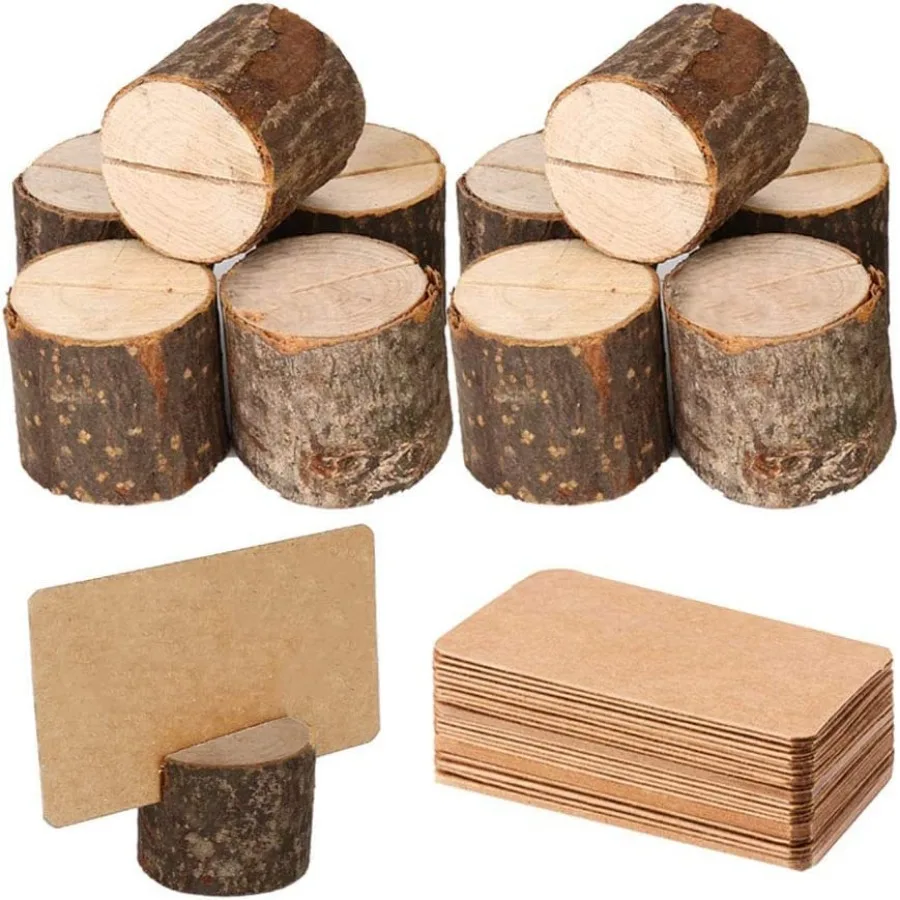 10Pcs Wood Place Card Holder Rustic Wood Table Numbers Holder with 20Pcs Kraft Table Place Cards Party Wedding Table Name Card
10Pcs Wood Place Card Holder Rustic Wood Table Numbers Holder with 20Pcs Kraft Table Place Cards Party Wedding Table Name Card