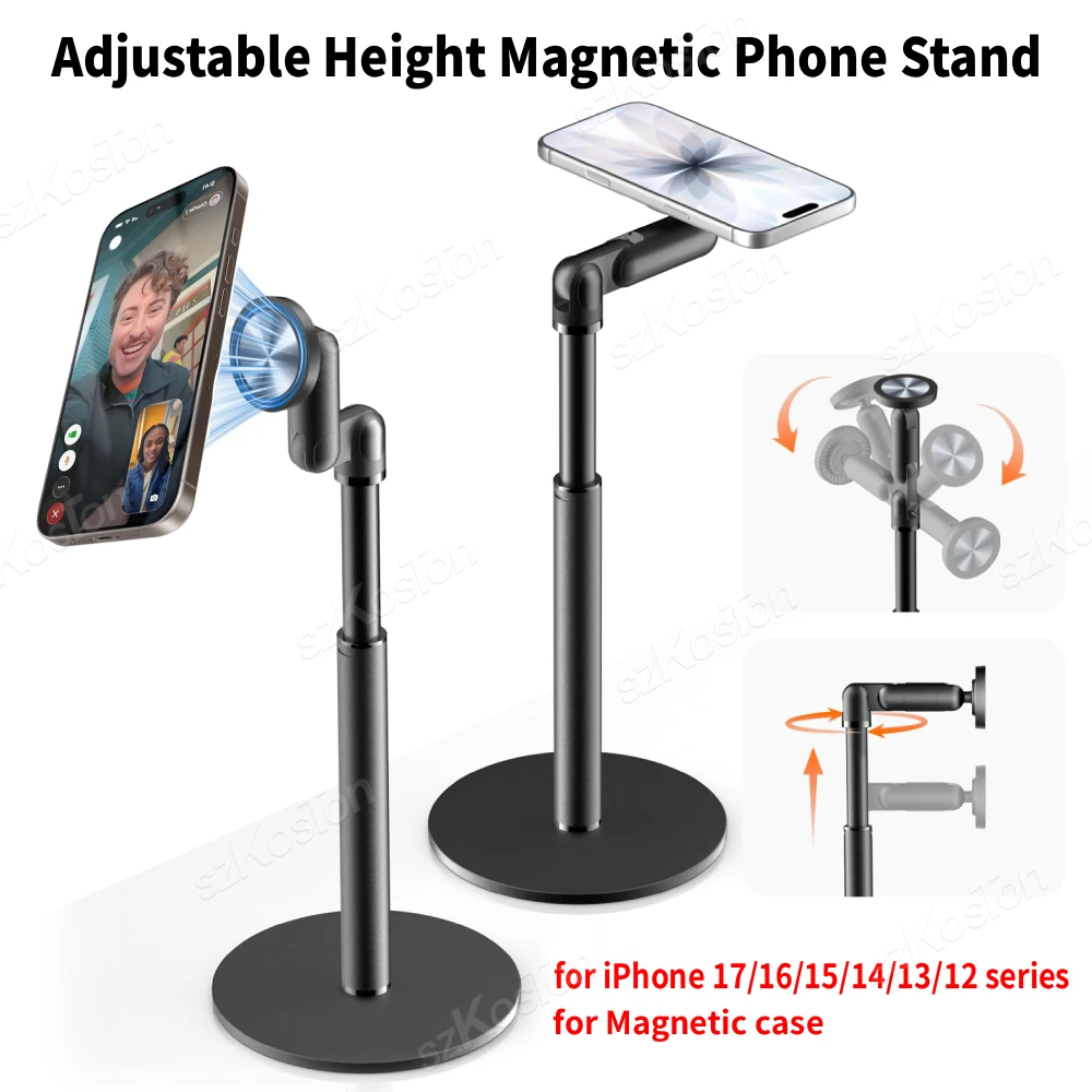 360° Rotating Magnetic Phone Stand for iPhone17-12 Series Adjustable Height Cell Phone Holder for Smartphones Video Recording
360° Rotating Magnetic Phone Stand for iPhone17-12 Series Adjustable Height Cell Phone Holder for Smartphones Video Recording
