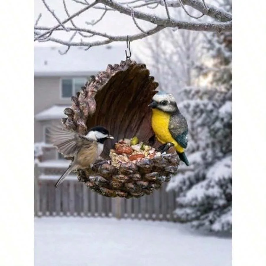 Blue Hanging Wild Bird Feeder For Outside - 7.5 Inch Resin Pine Cone Garden Art And Tree Decor, Weather Resistant Hand Painted
Blue Hanging Wild Bird Feeder For Outside - 7.5 Inch Resin Pine Cone Garden Art And Tree Decor, Weather Resistant Hand Painted