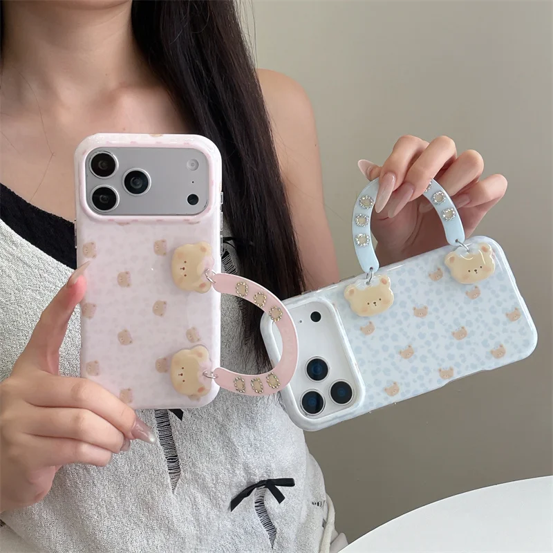 Cute Bear Wrist Strap Phone case For iPhone 15 16 17 Promax Lovely Floral Pattern Shockproof Cover Luxury Pearl Handle Case 2026
Cute Bear Wrist Strap Phone case For iPhone 15 16 17 Promax Lovely Floral Pattern Shockproof Cover Luxury Pearl Handle Case 2026