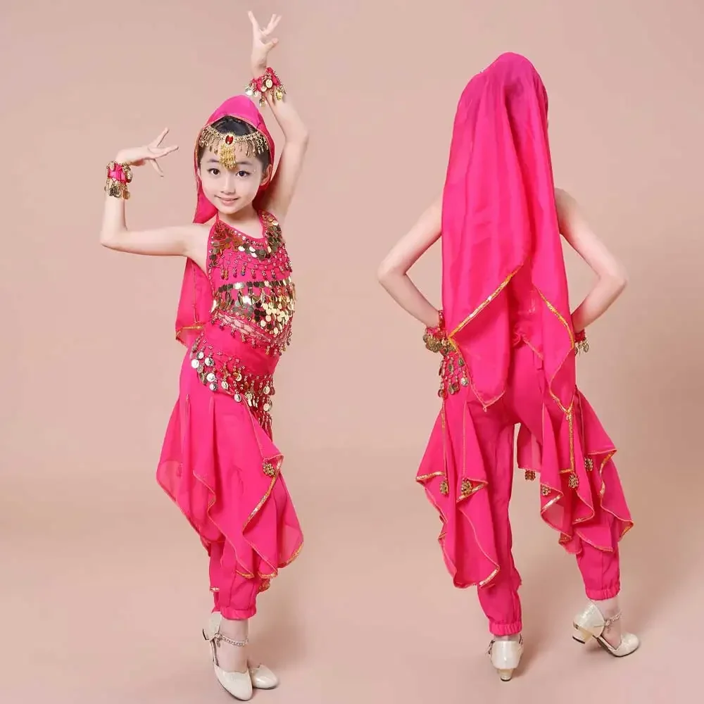 Children Belly Dancing Costume Kids Indian Dance Dress 5 Pcs Bollywood Dance Costumes for Girls Performance Dancing Sets
Children Belly Dancing Costume Kids Indian Dance Dress 5 Pcs Bollywood Dance Costumes for Girls Performance Dancing Sets