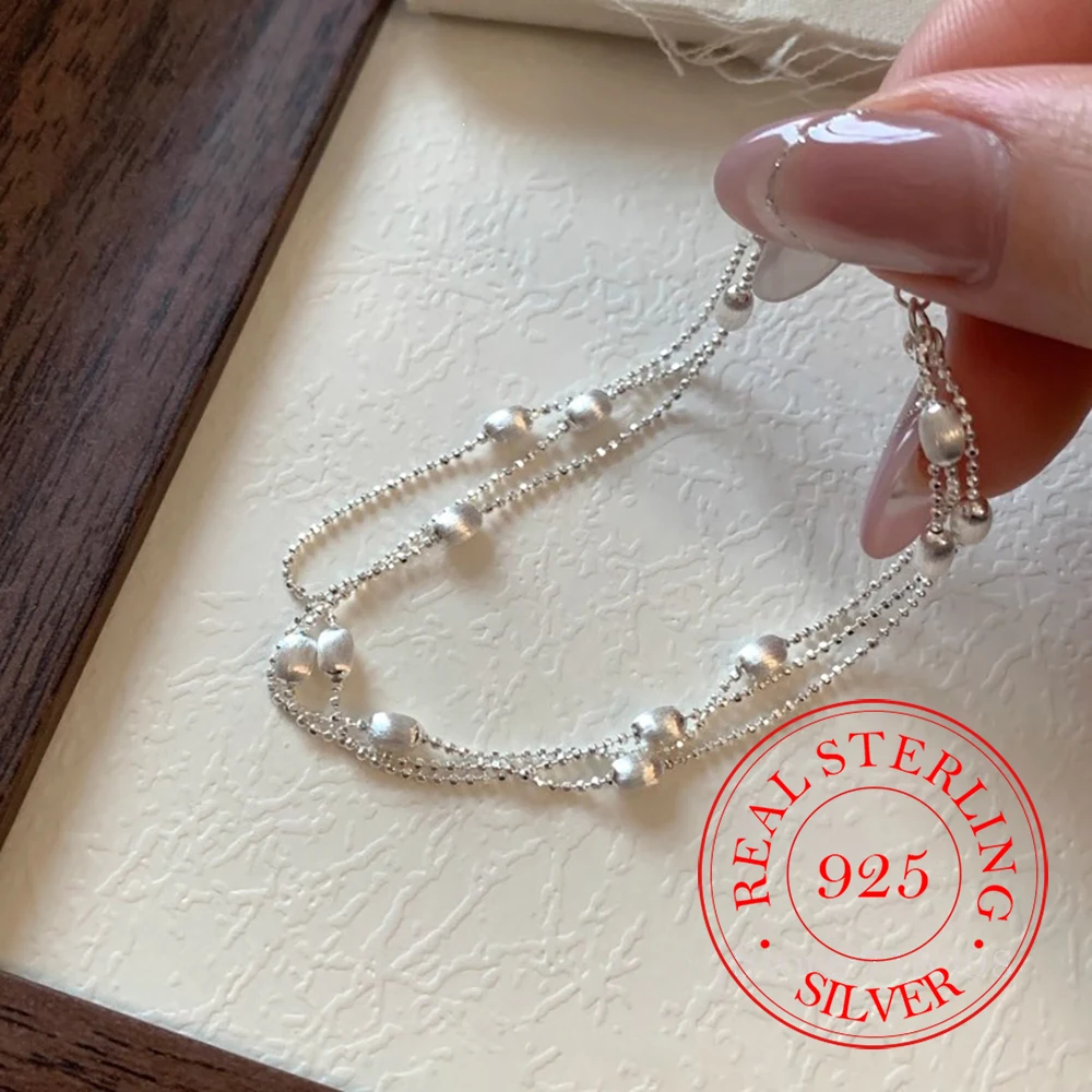 925 Sterling Silver Jewelry Luxury 3-layer Beads Ball Charm Bracelet for Women Wedding Party Jewelry For Girls Friends Gift
925 Sterling Silver Jewelry Luxury 3-layer Beads Ball Charm Bracelet for Women Wedding Party Jewelry For Girls Friends Gift