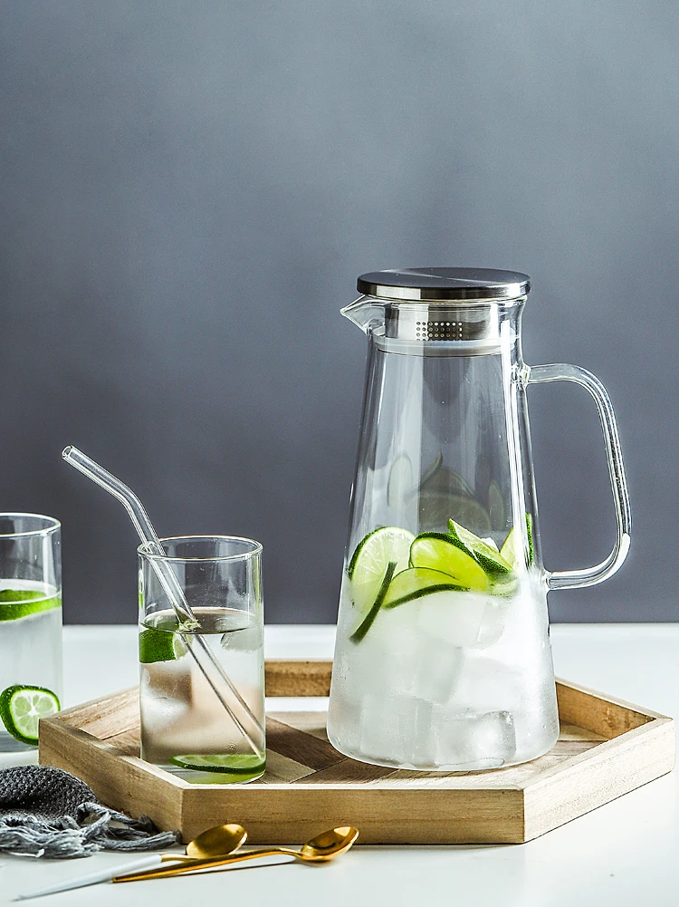 Набор стеклянных кувшинов для холодной воды с охлаждением в холодильнике, для домашнего использования, летний, для фруктовых соков, взрывобезопасный, термостойкий
Набор стеклянных кувшинов для холодной воды с охлаждением в холодильнике, для домашнего использования, летний, для фруктовых соков, взрывобезопасный, термостойкий