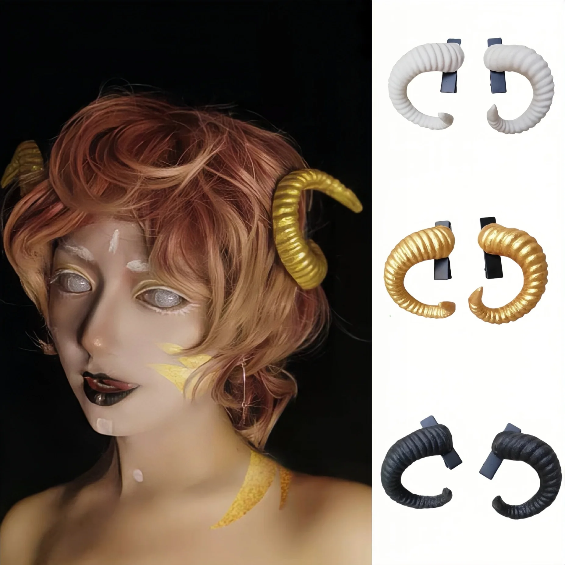 New Handmade Black Demon Horn Headwear Halloween Cosplay Gothic Animal Sheep Horn Props Dark Queen Performance Accessory
New Handmade Black Demon Horn Headwear Halloween Cosplay Gothic Animal Sheep Horn Props Dark Queen Performance Accessory