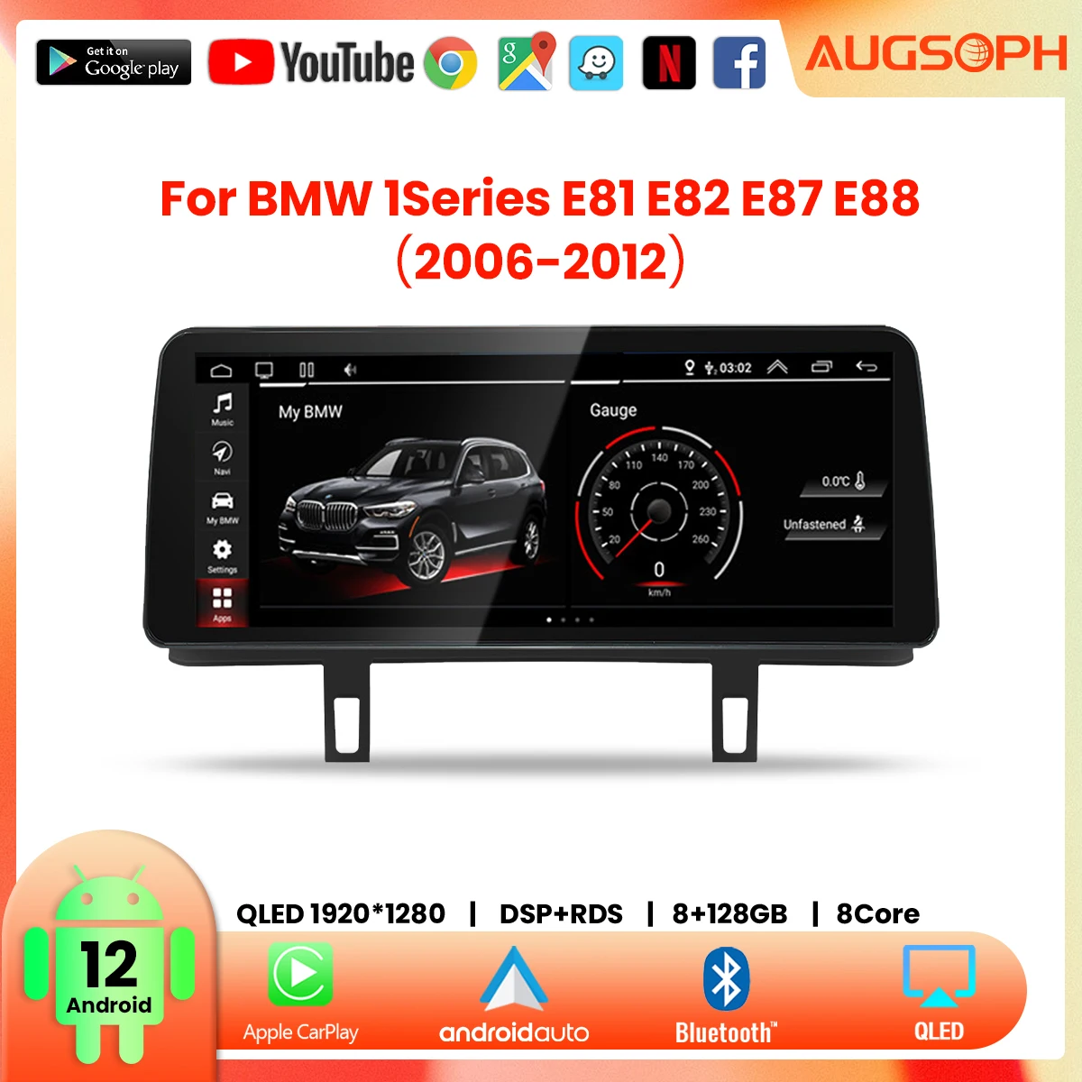 Android 12 Car Radio for BMW 1 Series E81 E82 E87 2006-2012, 12.3" QLED 8 Core Multimedia Stereo Player with 4G Carplay & GPS
Android 12 Car Radio for BMW 1 Series E81 E82 E87 2006-2012, 12.3" QLED 8 Core Multimedia Stereo Player with 4G Carplay & GPS