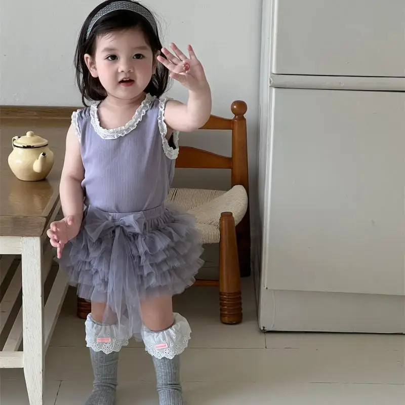 2025 Summer New Baby Girl Sleeveless Clothes Set Sweet Cute Infant Girl Lace Vest + Mesh Skirts 2pcs Suit Toddler Outfits
2025 Summer New Baby Girl Sleeveless Clothes Set Sweet Cute Infant Girl Lace Vest + Mesh Skirts 2pcs Suit Toddler Outfits
