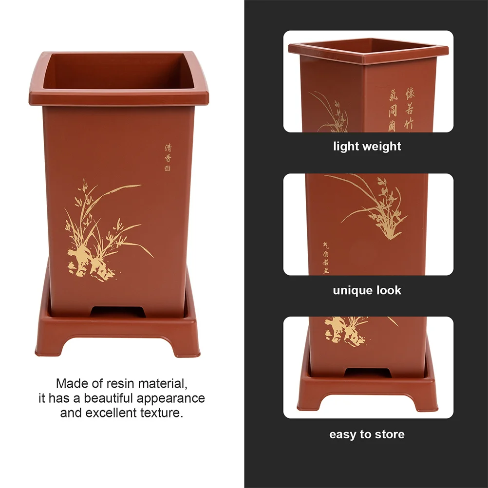 1 Set Of Resin Flower Pots Exquisite Texture Simple Design For Orchid Snake Plant Mint Drainage Holes Garden Balcony Park Decor
1 Set Of Resin Flower Pots Exquisite Texture Simple Design For Orchid Snake Plant Mint Drainage Holes Garden Balcony Park Decor