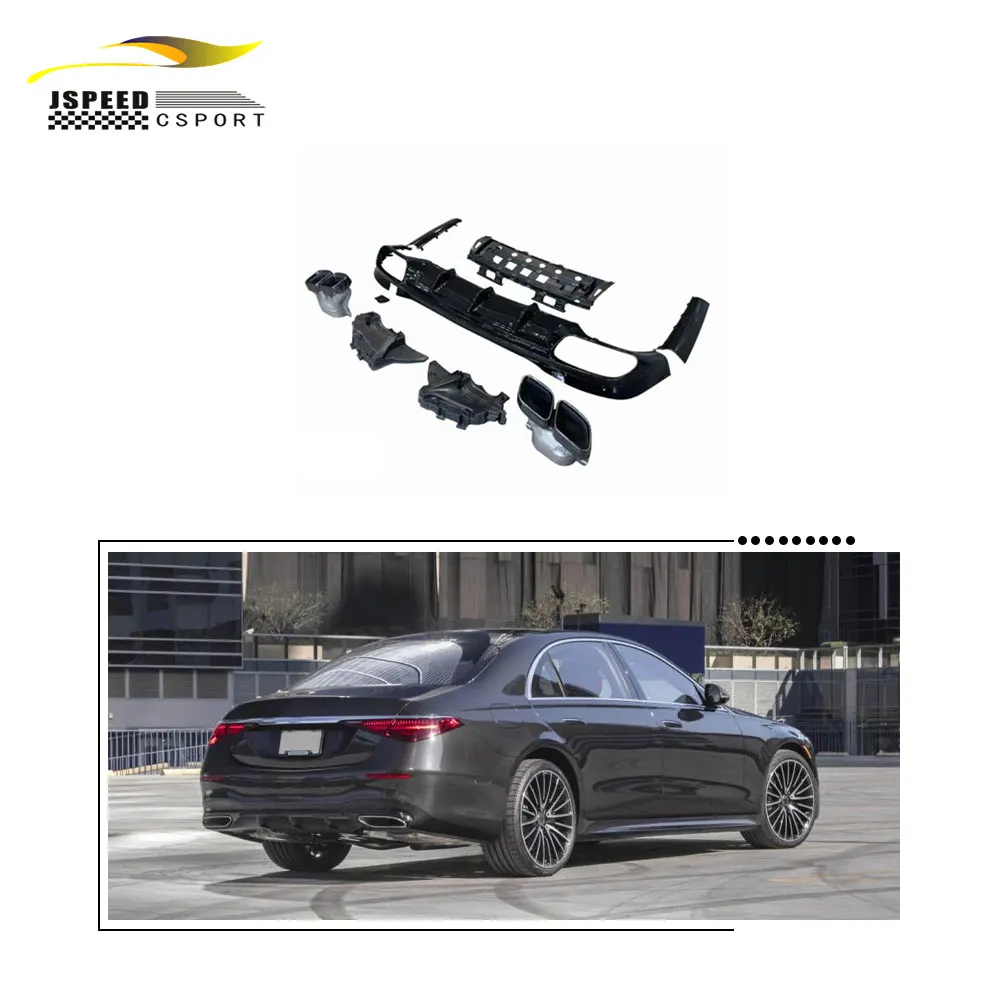 Suitable for Mercedes-benz W223 S63 AMG S580 2022 2023 Rear diffuser with black exhaust tip
Suitable for Mercedes-benz W223 S63 AMG S580 2022 2023 Rear diffuser with black exhaust tip
