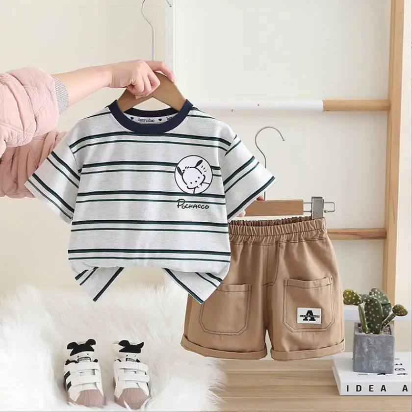 Baby Boys Summer Clothes Sets 2025 Korean Style Cartoon Stripes O-neck Short Sleeve T-shirts And Shorts Two Piece Infant Outfits
Baby Boys Summer Clothes Sets 2025 Korean Style Cartoon Stripes O-neck Short Sleeve T-shirts And Shorts Two Piece Infant Outfits