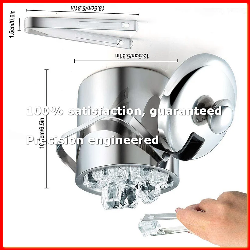 Ice Bucket with Lid, Double-Walled Ice Bucket with Lid, Stainless Steel, 1.3 Liter Insulated Ice Bucket-A79M
Ice Bucket with Lid, Double-Walled Ice Bucket with Lid, Stainless Steel, 1.3 Liter Insulated Ice Bucket-A79M