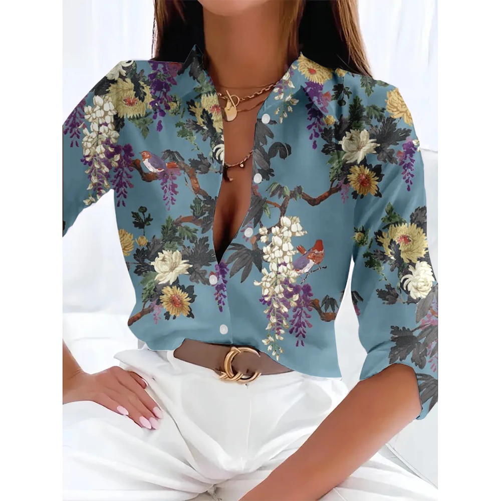 2025 Plus-size Women's Lapel Button-down Shirt Long Sleeve Flower 3D Printed Top Spring/Winter Fashion Casual Women's Shirt
2025 Plus-size Women's Lapel Button-down Shirt Long Sleeve Flower 3D Printed Top Spring/Winter Fashion Casual Women's Shirt