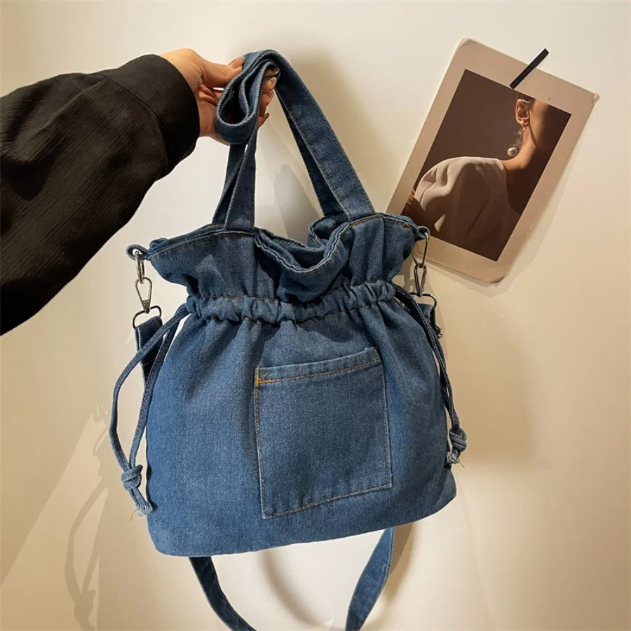 Korean-style fashionable elegant casual denim bucket bag versatile single-shoulder commuting underarm bags for women
Korean-style fashionable elegant casual denim bucket bag versatile single-shoulder commuting underarm bags for women